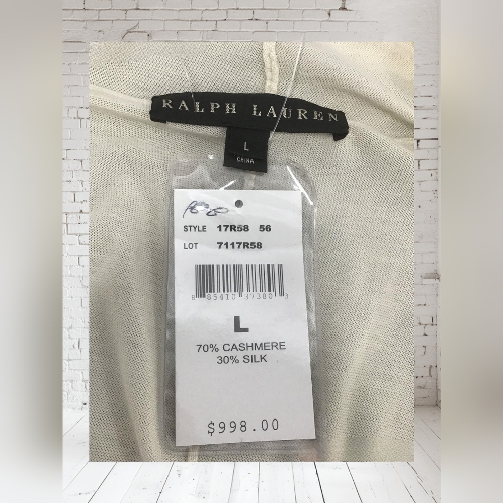 NWT Ralph LAUREN Cashmere Silk Sweater, Black Label - Picture 4 of 4